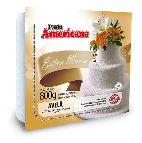 Pasta Americana Avelã Arcolor 800 Gr