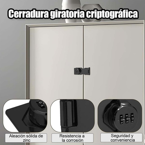 2 Cerraduras De Combinación Antirrobo P/ Puertas De Armarios