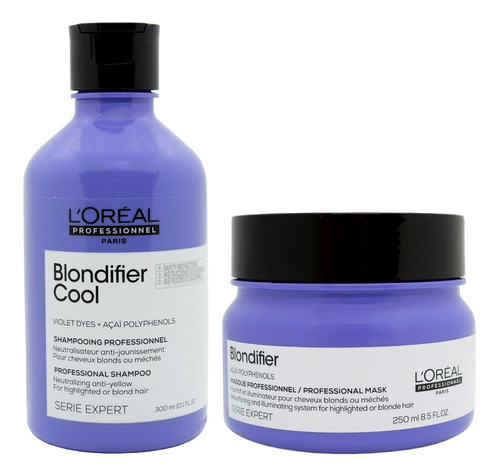 Kit Loreal Blondifier Shampoo Matizador 300ml+ Máscara 200ml
