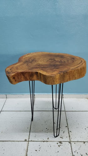Mesa De Jantar Hairpin Leg Triplo Tronco Bolacha Rustico