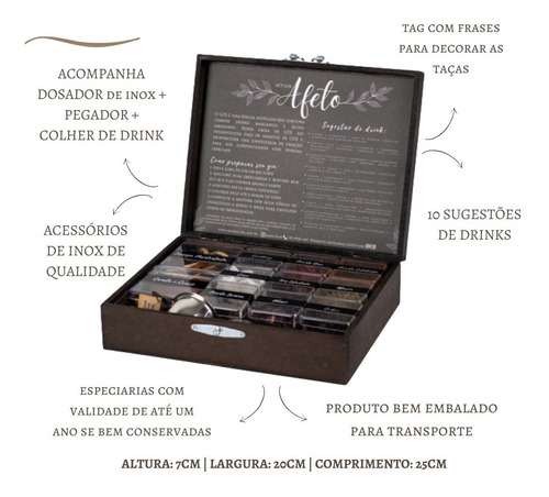 Imagem 2 de 6 de Kit Gin Afeto - 12 Especiarias + Dosador + Pegador + Tags
