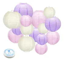 Comprar 15 Faroles De Papel Decorativos Farol Colgante Rosa Morado Y