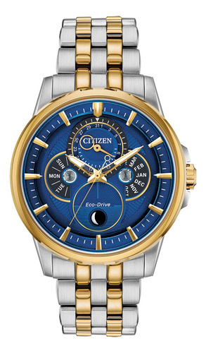 Citizen Reloj Calendario Eco-drive Para Hombre, Acero Inoxid