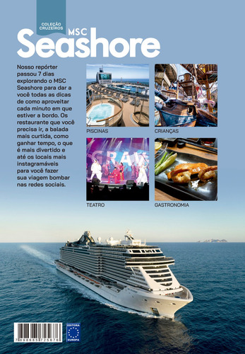 Coleção Cruzeiros - MSC Seashore, de Editora Europa. Editorial Editora Europa, capa mole em português, 2022