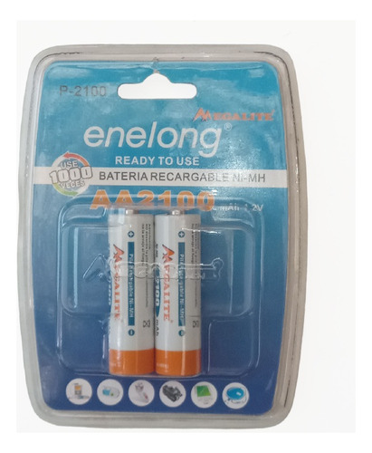 Pilas Aa Megalite Recargables Ni-mh Enelong 2100 Mah P-2100