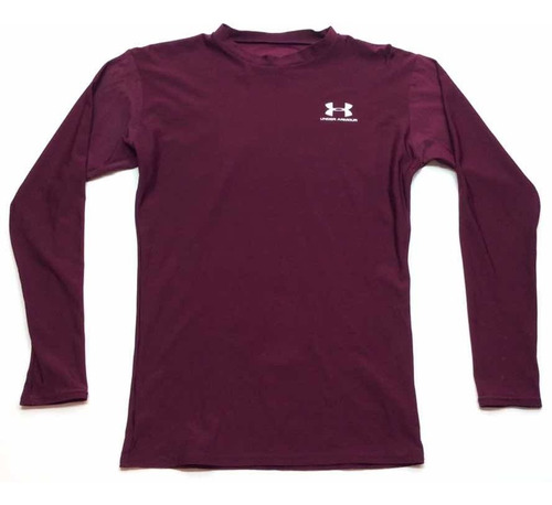 Remera Under Armour Manga Larga Compression Bordo Mujer L