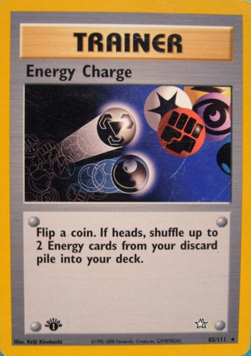 Cartas Pokemon Energy Charge 1st Edition Neo Genesis