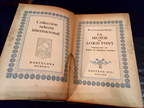 Libros Antiguos - La Mujer De Lord Tony - 1924 - Colecc Sele (Usado)