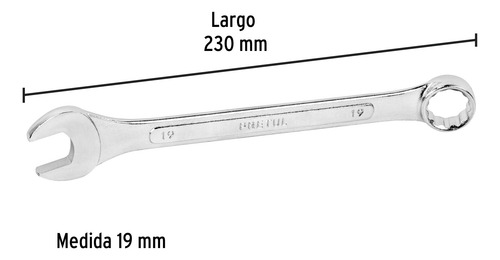 Llave Combinada 19 X 230mm Mecanica Tubieras Acero 21913
