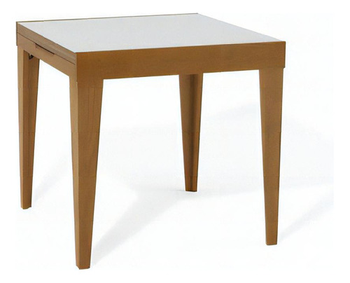 Mesa De Jantar Extensível 80/160 Cm Tampo Vidro Pés Wt