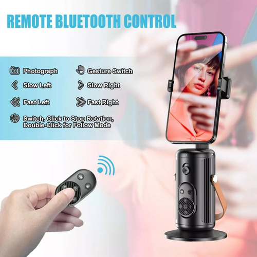 Gimbal Con Ia Seguimiento Facial 360° Tripode Contenidos Negro