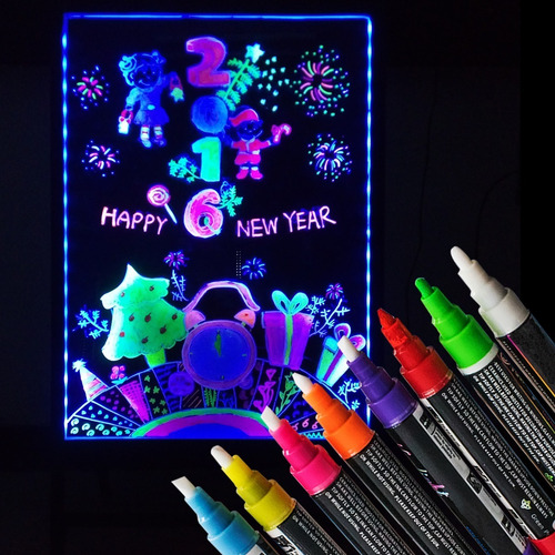 Pizarra Led 30x40 + Una Caja De 8 Plumones De Regalo!