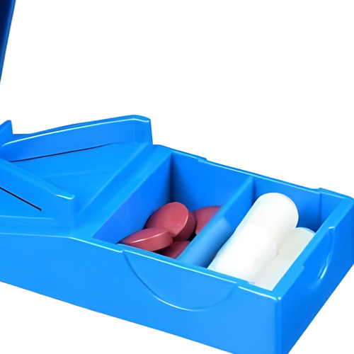 Cortador De Pastillas Pastillero Scp001 | Organizador Viaje Color Azul