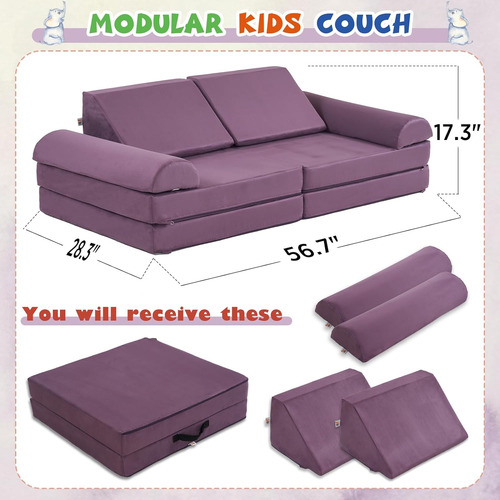 Sofá Modular De 8 Piezas Para Niños, Sofá Modular Para Niños
