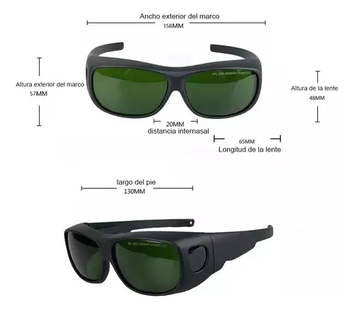 Gafas De Seguridad Láser Ipl 200 Nm - 2000 Nm,