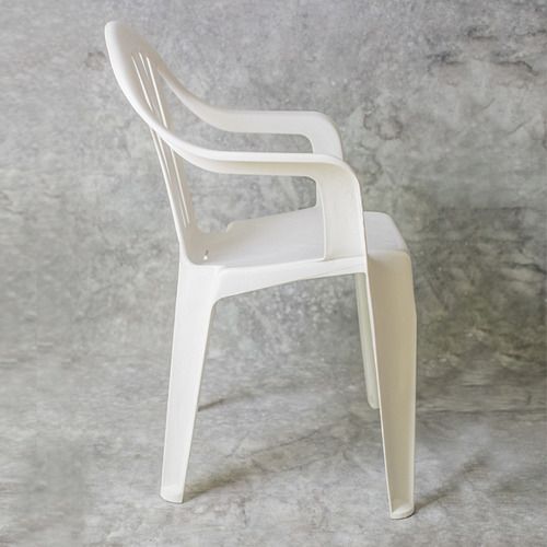Imagen 4 de 9 de Silla Pvc Apilable Monobloque Blanca Patio Jardin Exterior