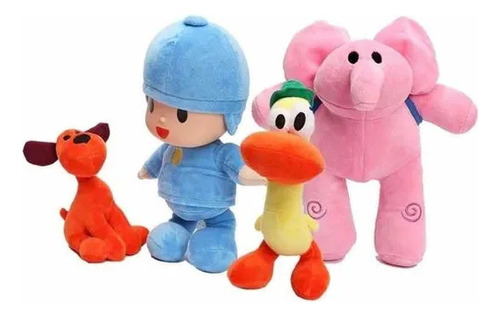 4pcs Pocoyó Elly Pato Loula Muñeco De Peluche Juguete Regalo