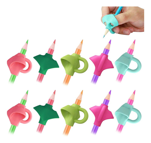 Agarres For Lápices, 10 Piezas Agarre De Lápiz De Silicona,