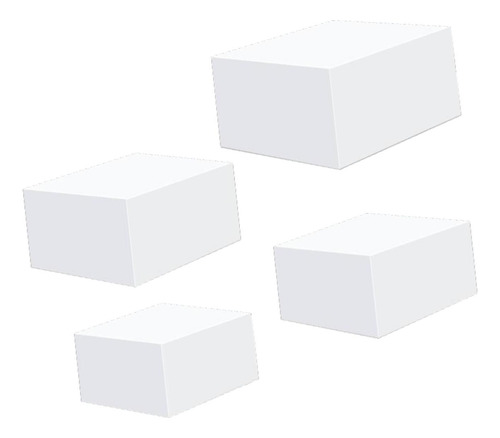 4x Acrílico Display Riser Caixa Comida Riser Branco M
