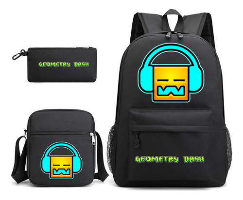 Mochila Escolar Geometry Dash Geometry Sprint De Tres Piezas