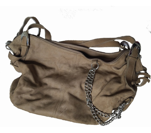 Cartera Cuero Con Cadenas Y Hebillas