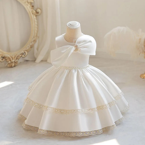 Vestido De Princesa Para Niña, 1 Año, Bautizo Y Cumpleaños,