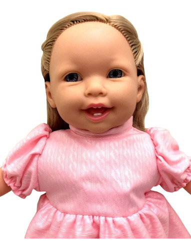 Boneca Real Menina Cozinhando Com A Mamãe - Com Cabelo Loiro Linda Parece De Verdade Estilo Reborn - Fala Emite Sons - Com Acessórios De Cozinha - Cotiplás Brinquedos