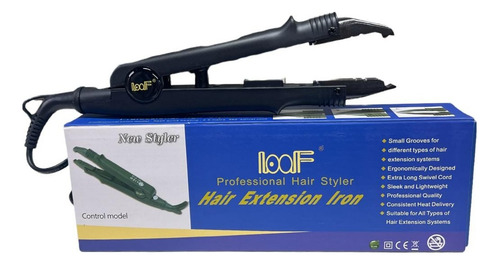 Pinça Profissional P/ Aplicação De Mega Hair Loof Bivolt Cor Preto