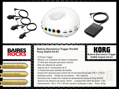 Bateria Electronica Korg Ch-01 Trigger Portatil Cliphit