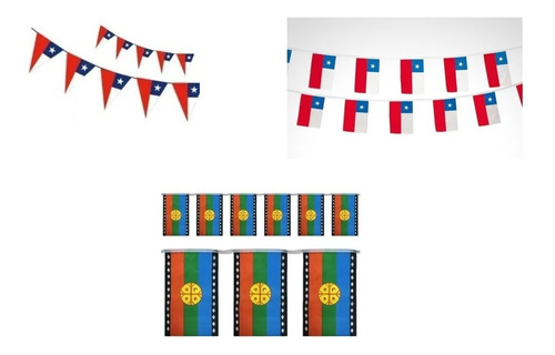 Dada®banderin Tira De 10 Banderas Chile Fiestas Patrias 3mts