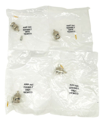 4 Pcs Amp 225395-7 Bnc Connector Rf Coaxial Plug Bayonet Ssa