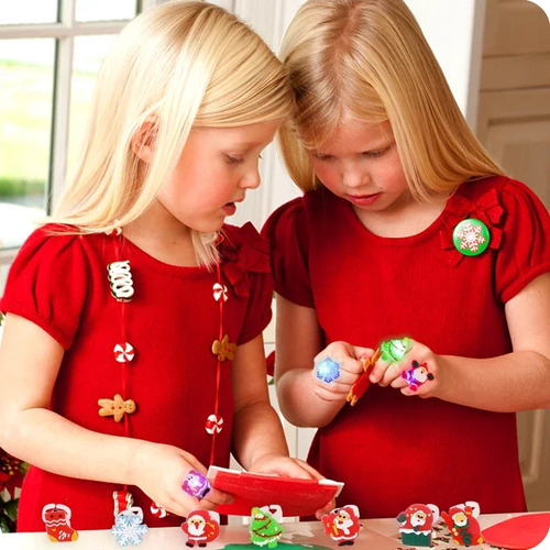 Yo 50 Anillos De Navidad Para Niños Con Luz Led