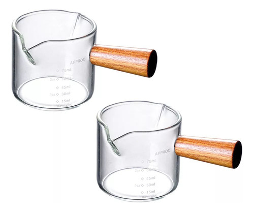 . 2x Vaso De Café Expreso Resistente Al Calor Taza Medidora