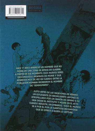 Ajin 1, De Gamon, Sakurai. Serie Ajin, Vol. 1. Editorial Norma Comics, Tapa Blanda En Español