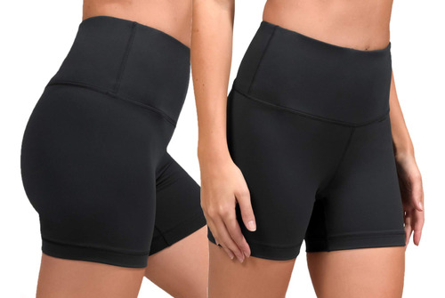 Pantalon Corto Yoga 90 Grado Reflex Alta Cintura Power Para