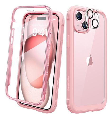 Funda Diaclara Para iPhone 15 Plus C/protector De Pantalla_a