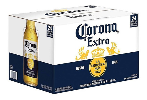 Imagen 3 de 4 de Cerveza Clara Corona Extra De 24 Botellas De 355ml C/u