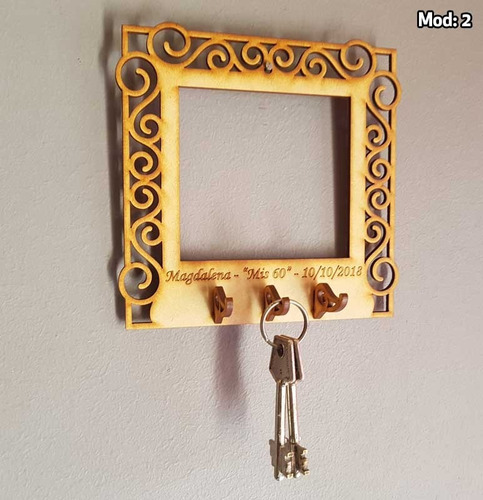 Imagen 3 de 6 de 20 Marcos Porta Llaves Portaretratos Souvenir Fibrofacil Mdf