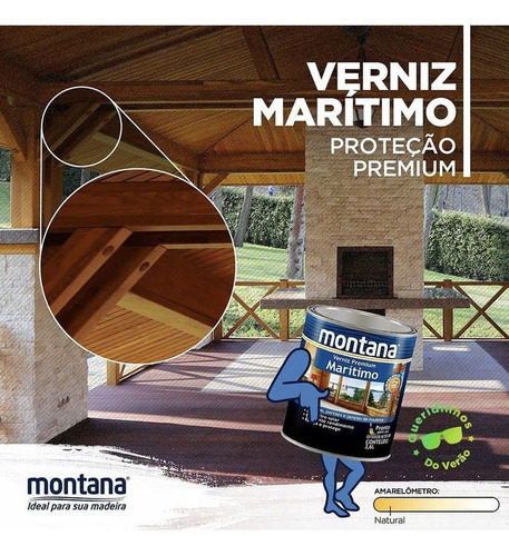Imagem 4 de 4 de Verniz Marítimo Fosco Para Madeira Incolor 3,6l - Montana