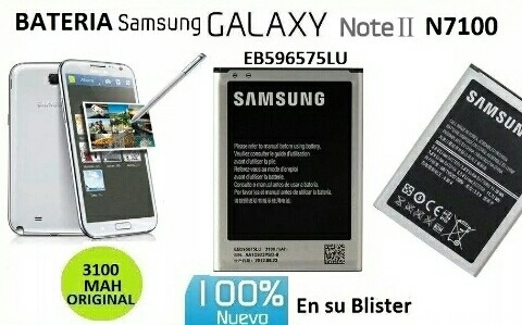 Bateria Samsung Note 2 N7100 N7102 3100 Mah Eb595675lu