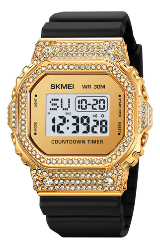 Reloj Digital De Lujo Con Diamantes Skmei 2000 For Hombre