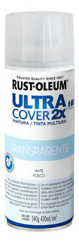 Rust-Oleum Ultra Cover 2X Aerosol - Transparente Mate - Unidad - 1 - 340 g - 430 ml