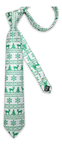 Juego De Corbatas Navideñas Dibangu Para Hombre, Color Blanc
