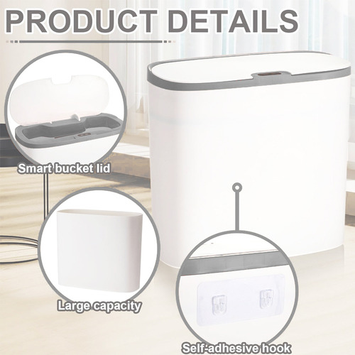 Automatic Waste Garbage Can With Smart Sensor, Bathroom