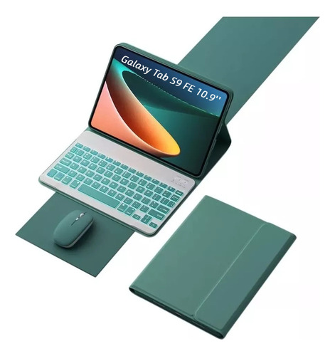 Funda+teclado Iluminado+mouse Para Galaxy Tab S9 Fe 10.9'' Ñ