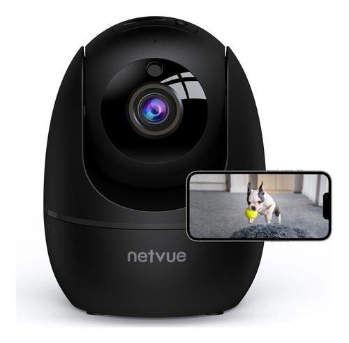 Netvue Cmara Interior, 1080p Fhd 2.4ghz Wifi Para Mascotas,