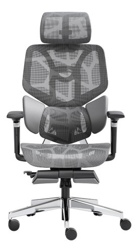 Silla Ergonómica Oficina Ejecutiva Soporte Lumbar Reclinable Color Gris