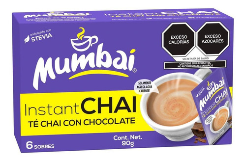 Té Chai Mumbai Instantáneo Sabor Chocolate 6 Sobres 90g