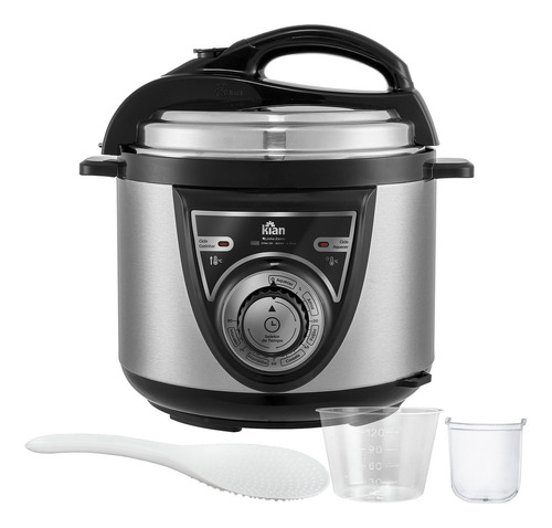 Panela De Pressão Elétrica Kian 4l Inox Acessórios Cor Preto Frequência 50 Hz X 60 Hz 220v