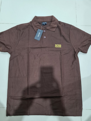 Playera Tipo Polo Cafe Estilo Náutica Polo Boss Talla M